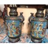 Paire de vase balustres chinois cuivre