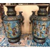 Paire de vase balustres chinois cuivre